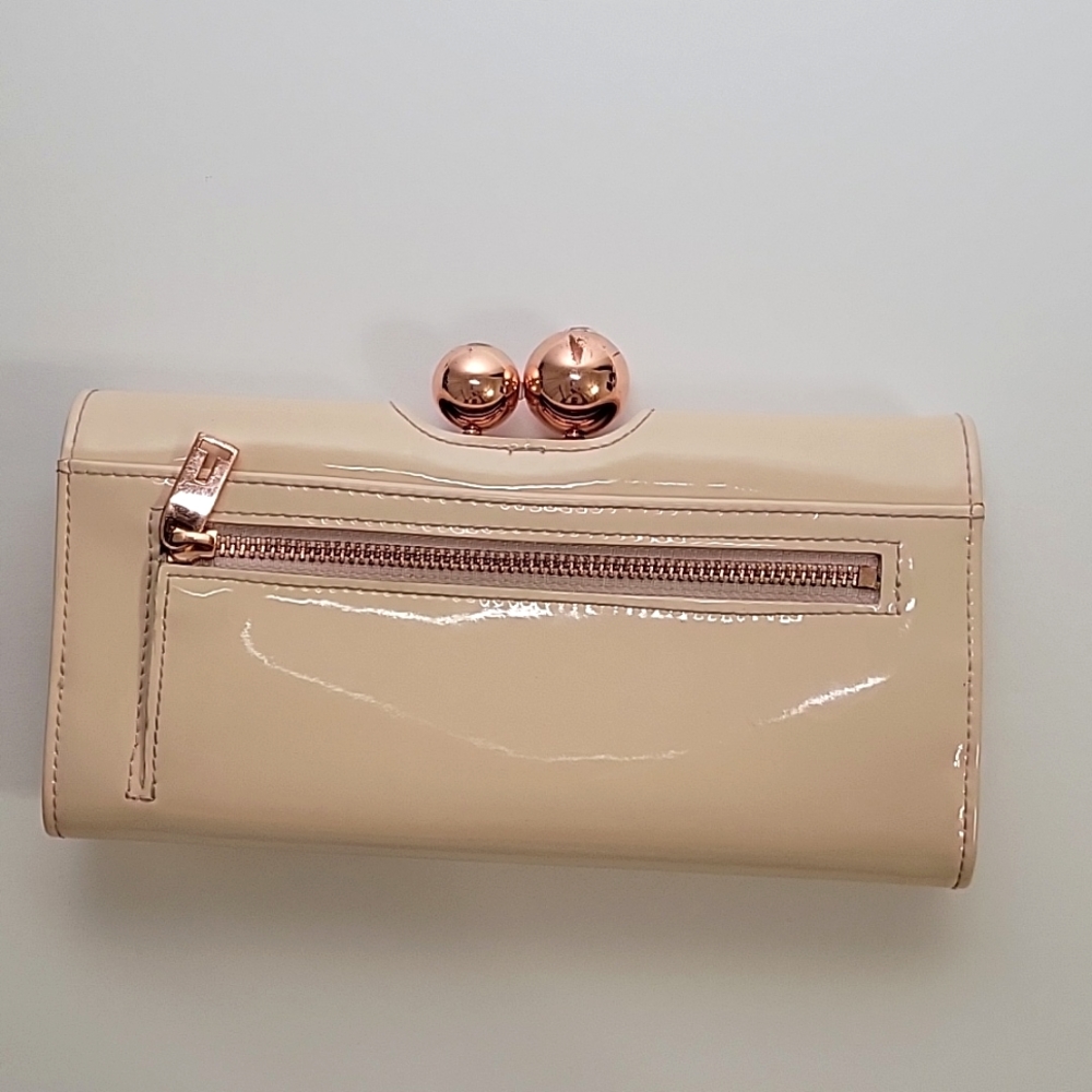 Ted Baker Crystal top gold wallet Matinee in nude pink - Picture 8 of 10